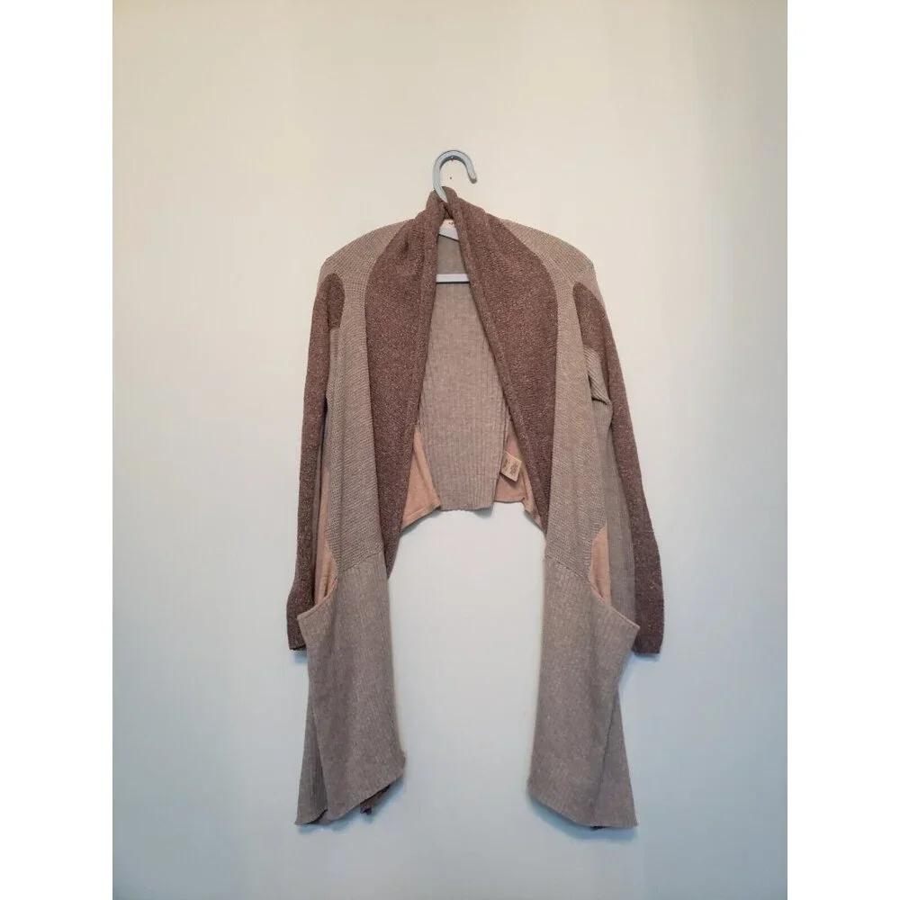 Sparrow Womens S Cardigan Open Front Cropped Back Anthropologie Waterfall Gray - Picture 1 of 6